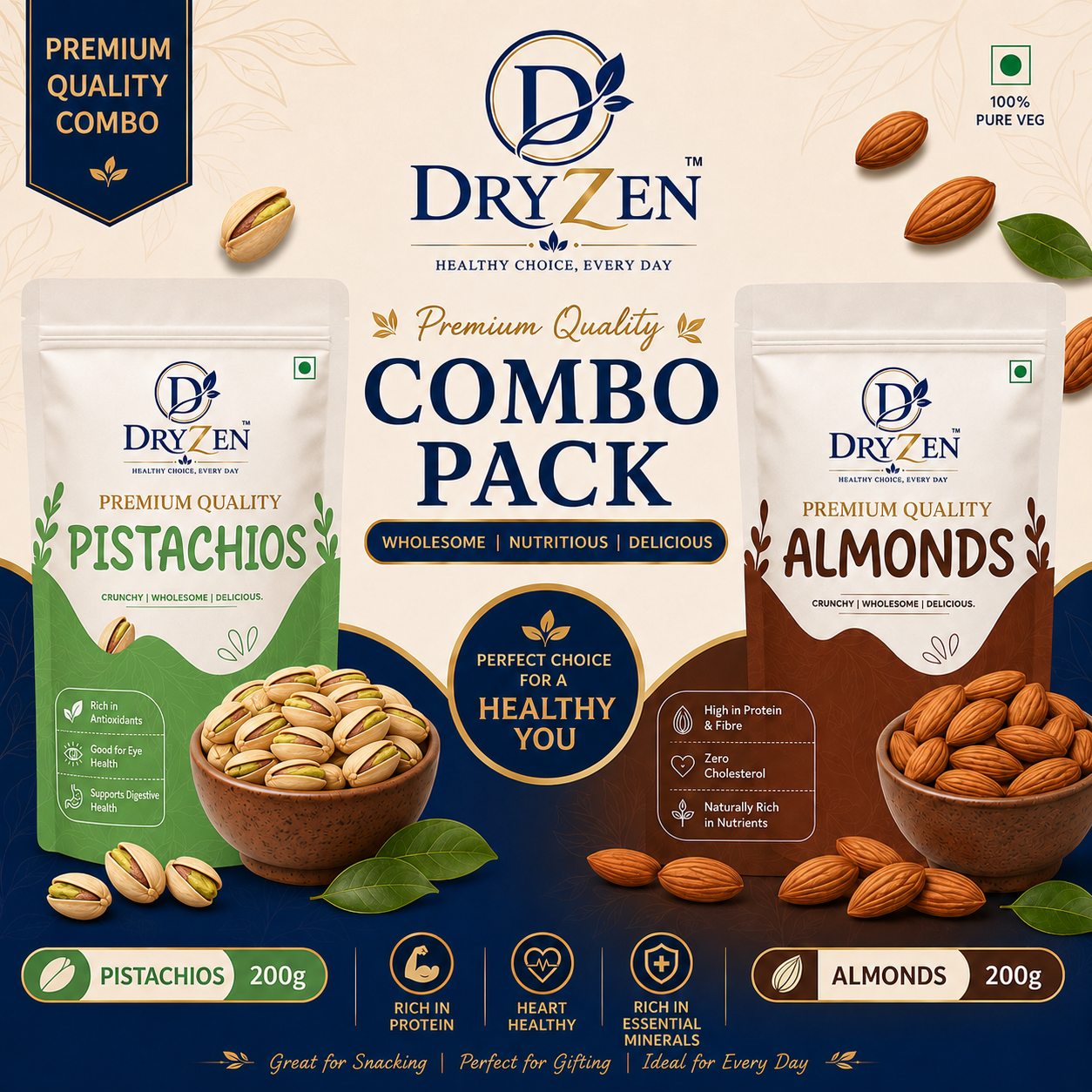 647329a5-afec-4bd3-a06e-80201be9b684 Almonds & Pistachio Combo - Image 1